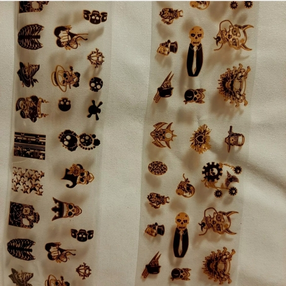 foil Nail Art  Transfer Sticker Decoration   gold skull Hallo2 - Picture 4 of 9